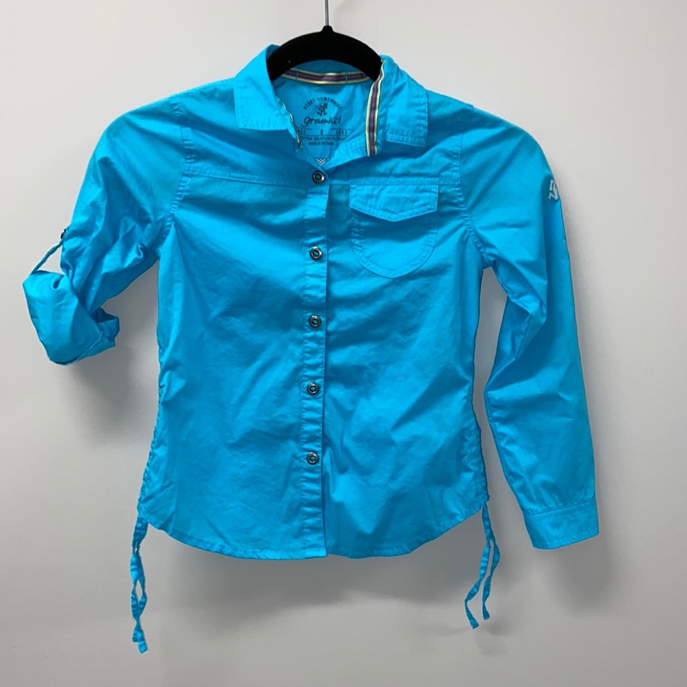 Gramicci vented stretch roll up sleeve top girls S